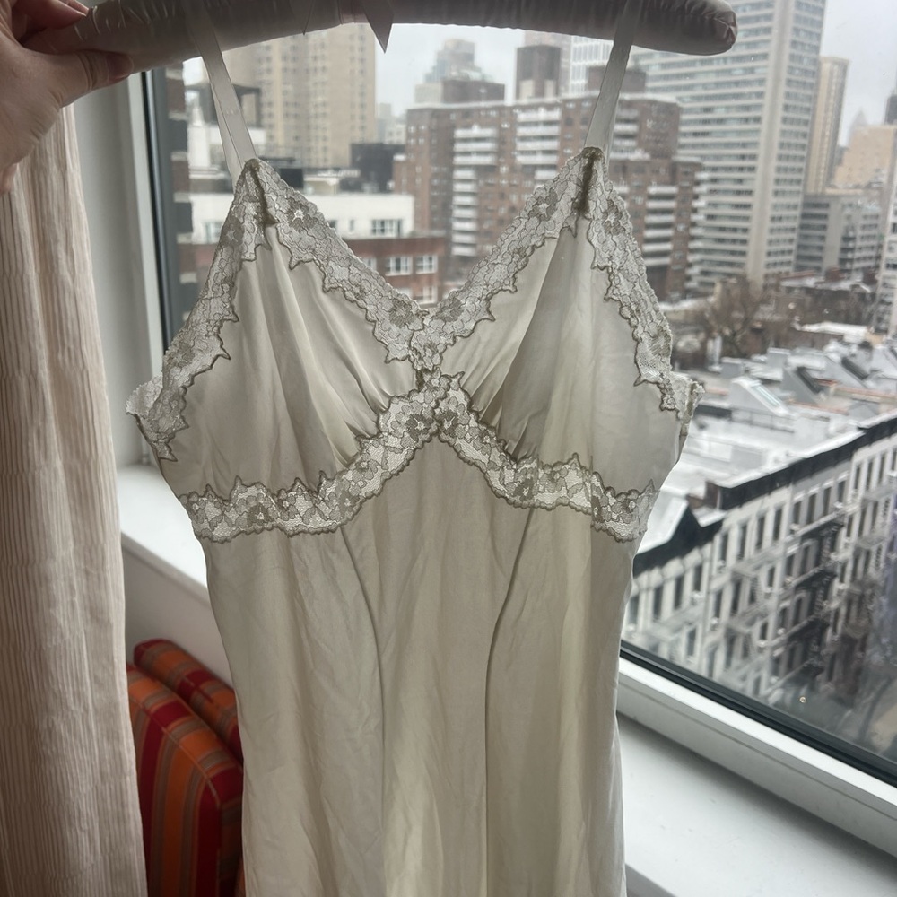 Asani White 50s 60’s Lace Slip Dress No. 40 Size 34 Made In Denmark Feminine
